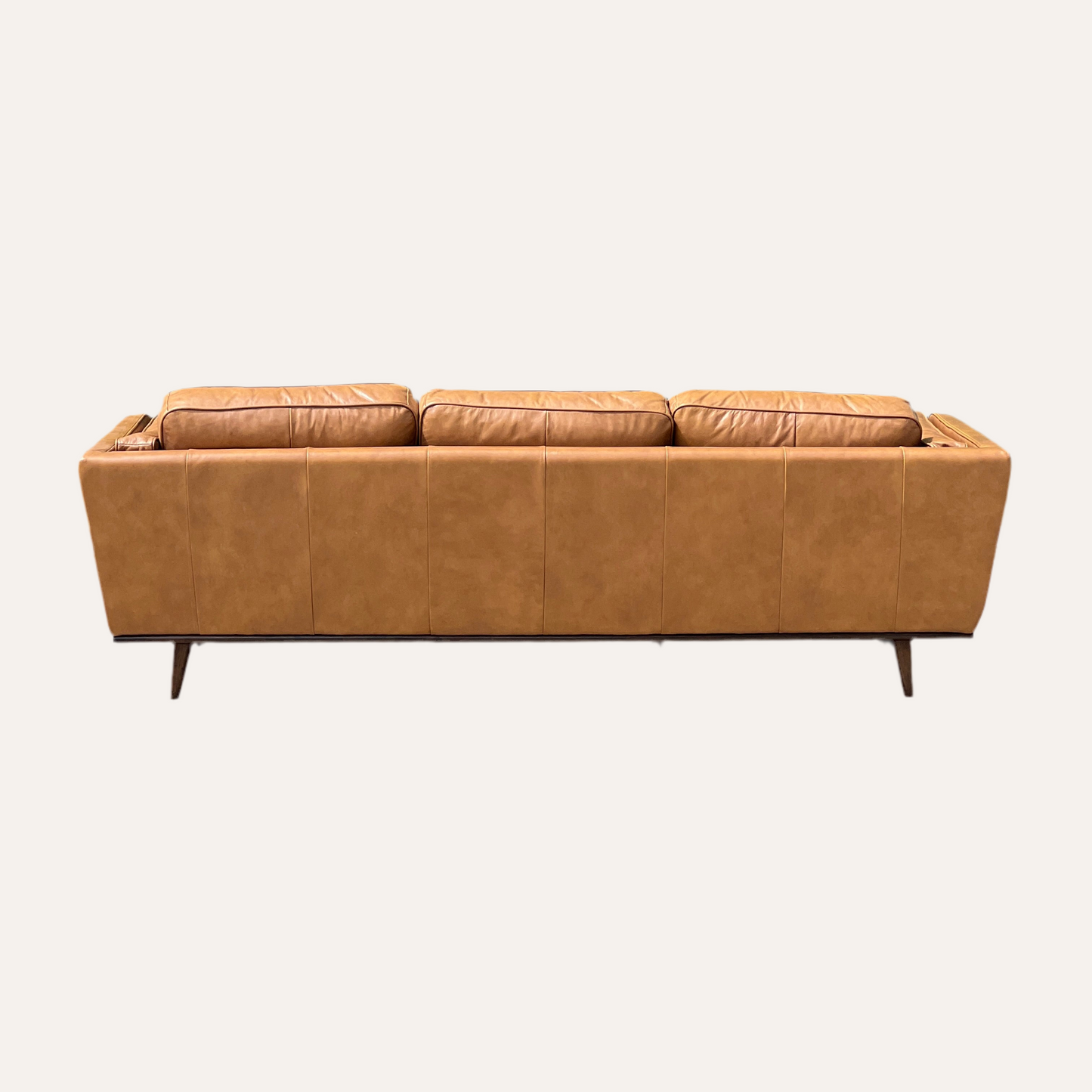 West Elm Zander/Article Timber Leather Sofa Dupe Midcentury Modern | Used Condition | Reclaimed Furniture Haus