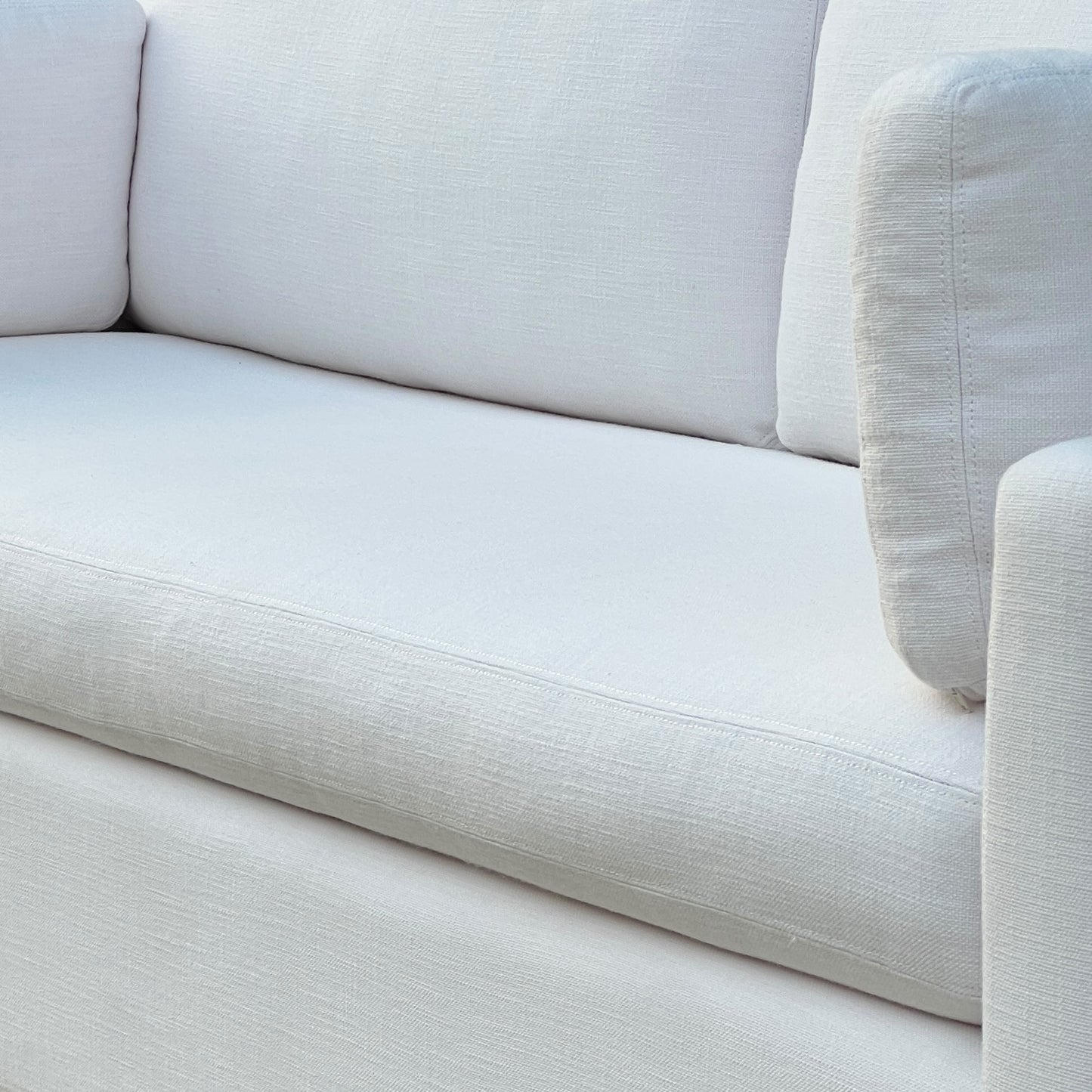 RH Restoration Hardware Track Arm Belgian Bench-Cushion 8’ Classic Sofa | Costa Mesa