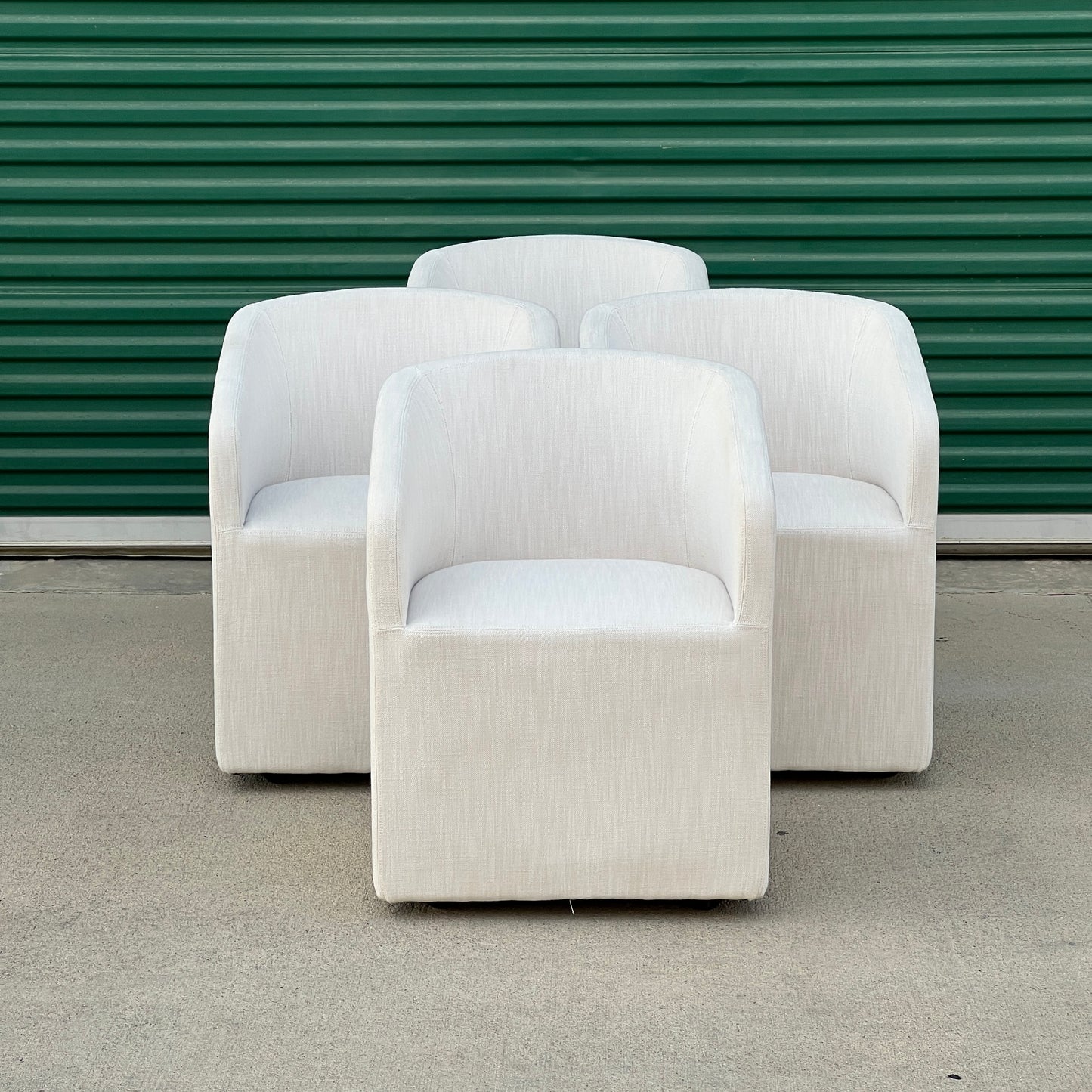 $3,200 Delivered LA/OC | RH Restoration Hardware Ellison Barrelback Slope Arm Fabric Dinning Chairs (8)
