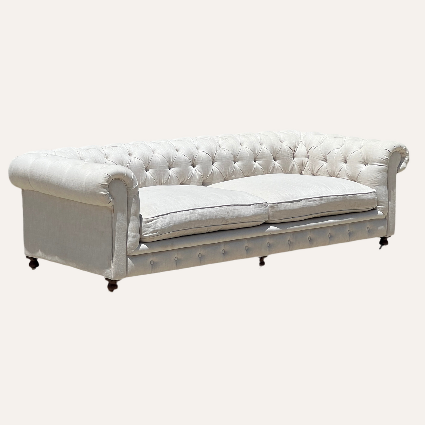 Restoration Hardware Kensington Sofa – 9ft Luxe Depth in Natural Linen