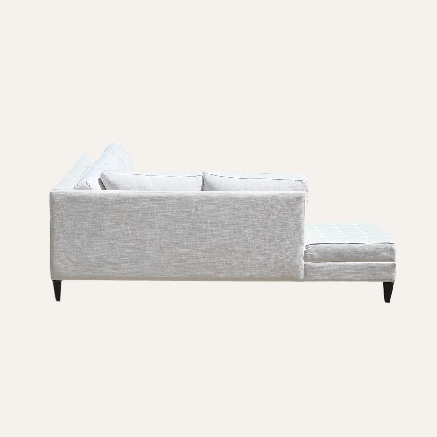 Z Gallerie Tufted Mid-Century Sectional – White Fabric Sofa | Reclaimed Furniture Haus