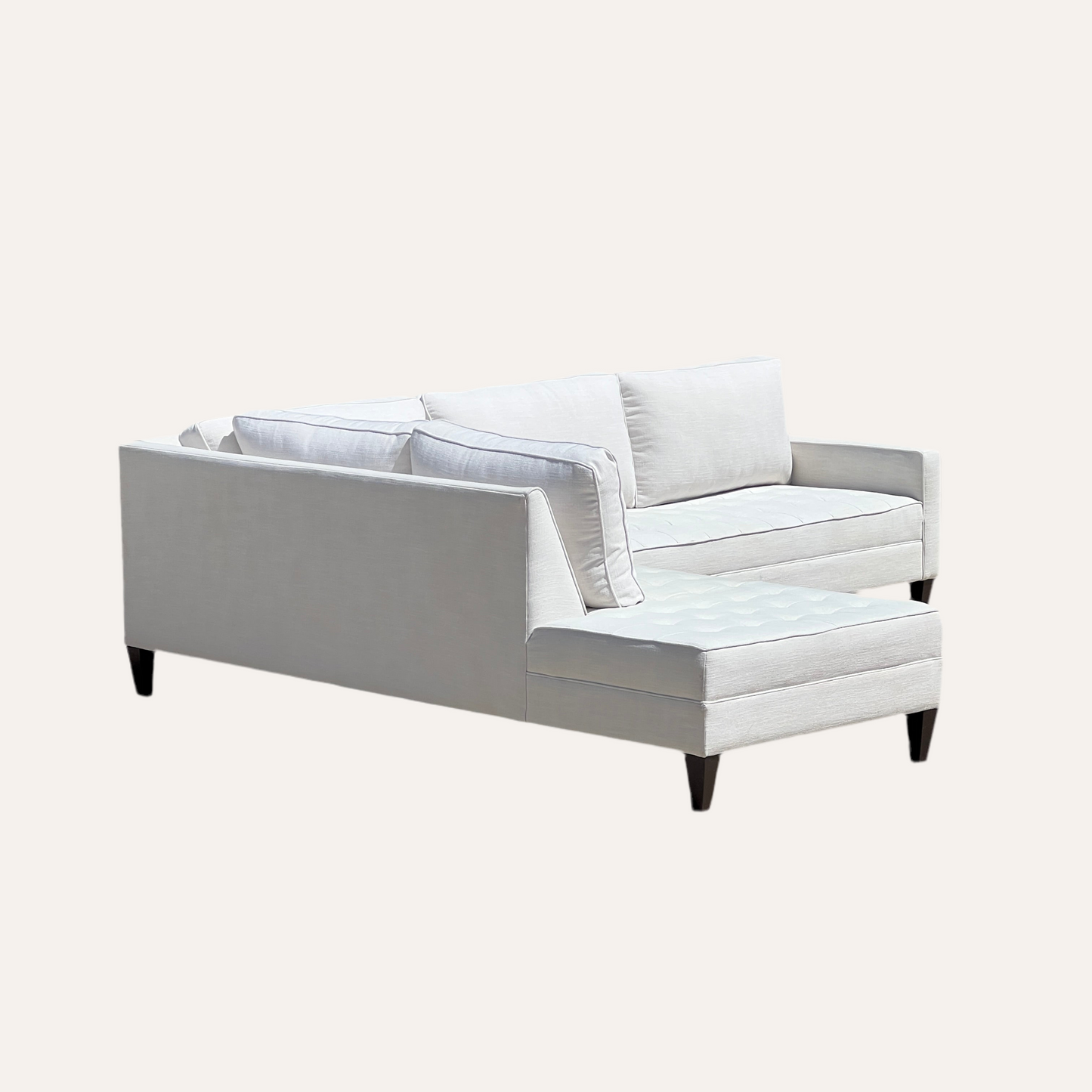 Z Gallerie Tufted Mid-Century Sectional – White Fabric Sofa | Reclaimed Furniture Haus