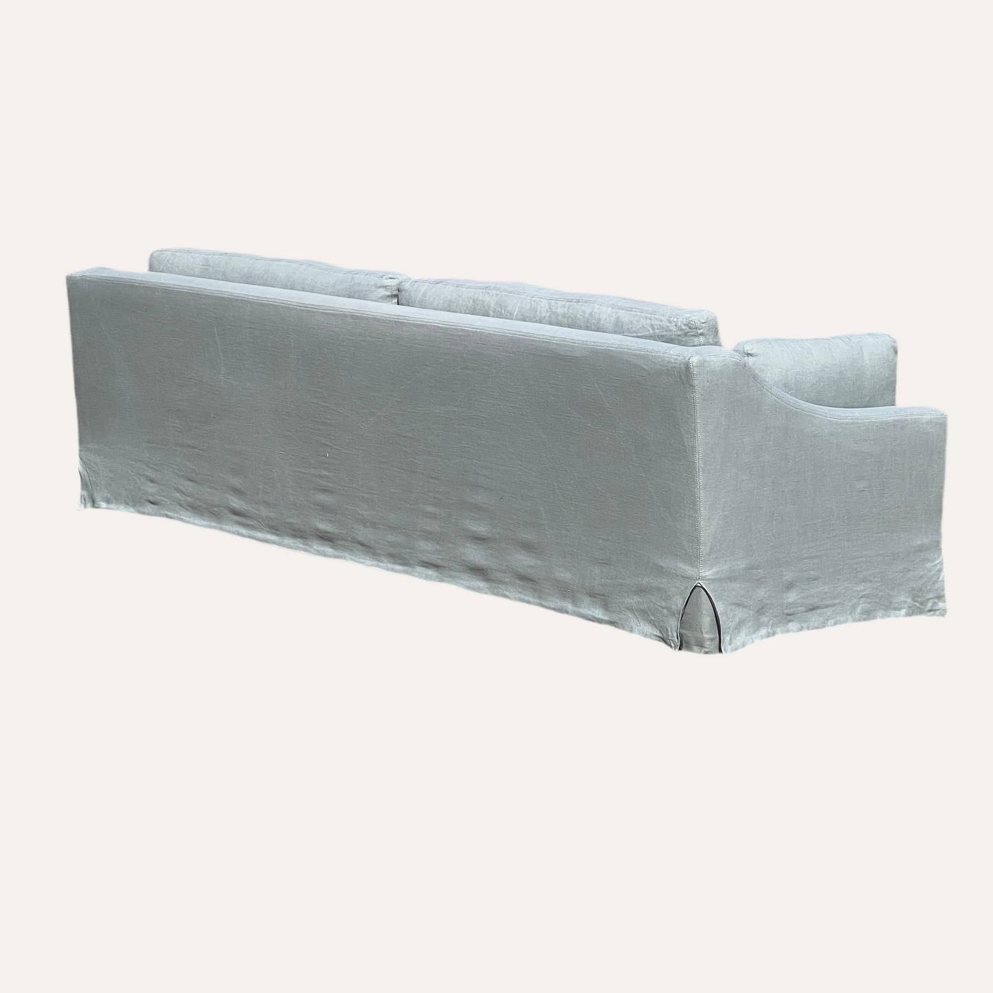 Restoration Hardware 9’ Slipcovered Sofa – Classic Depth in Light Gray Belgian Linen