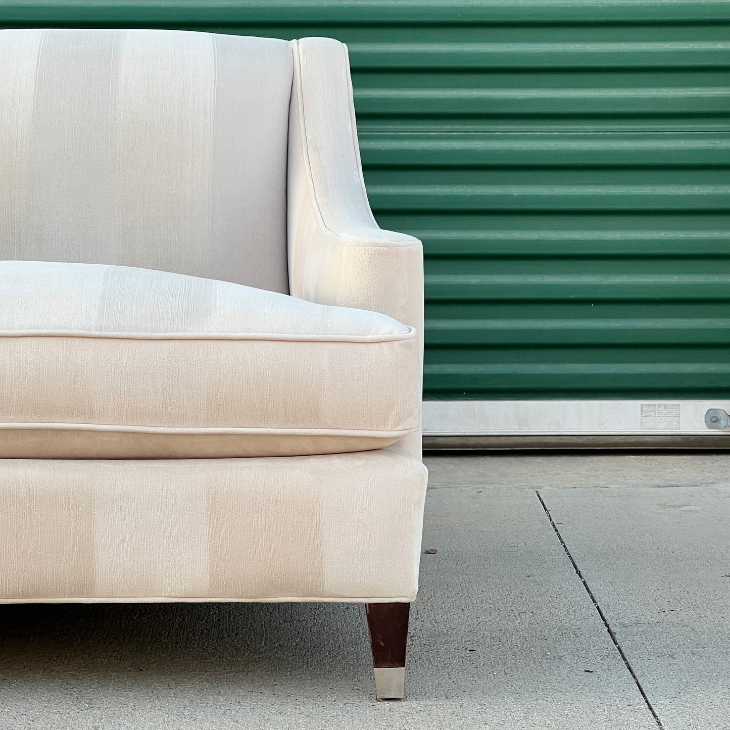 $750 Delivered | Room & Board Loring 89” Sofa Beige Velvet Fabric
