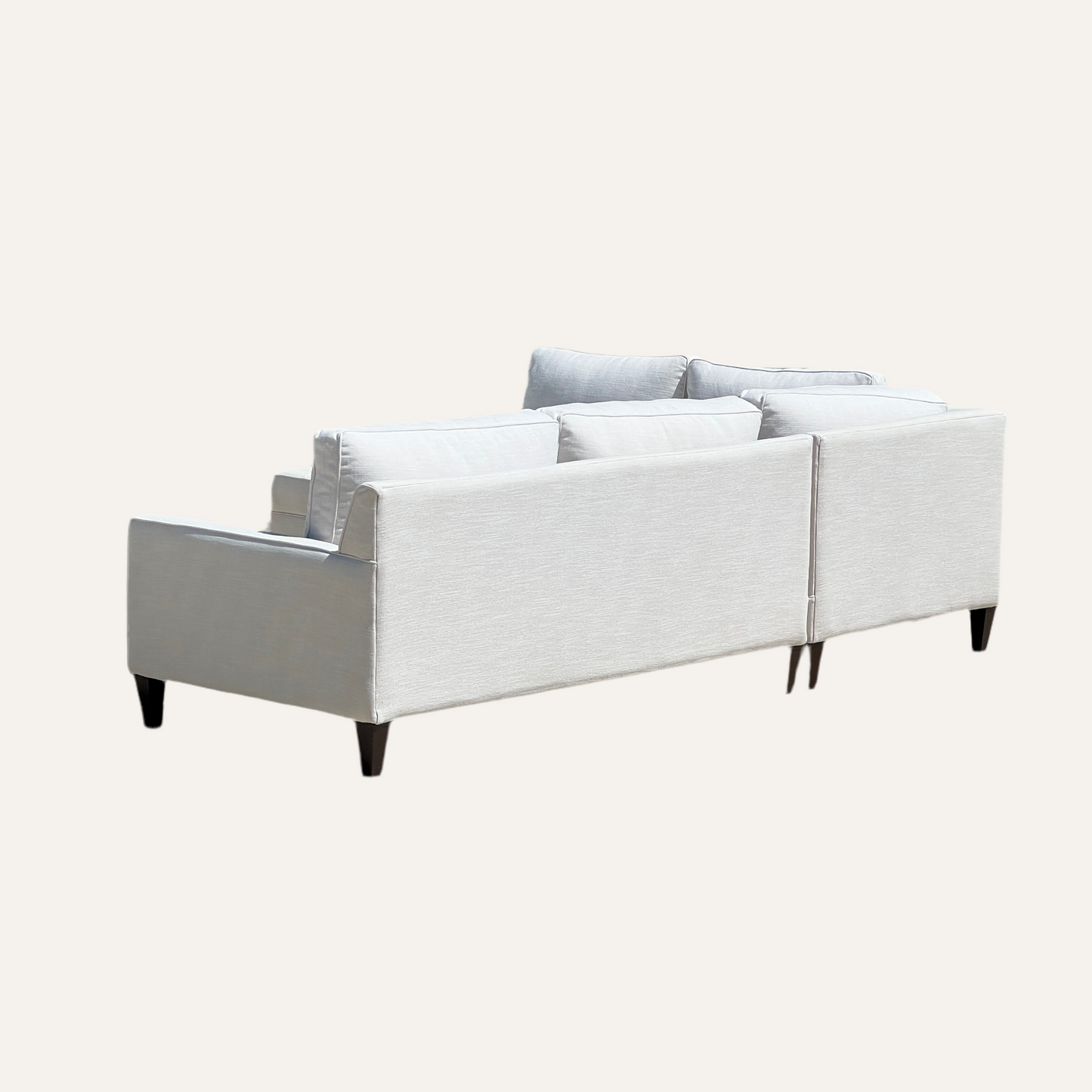 Z Gallerie Tufted Mid-Century Sectional – White Fabric Sofa | Reclaimed Furniture Haus