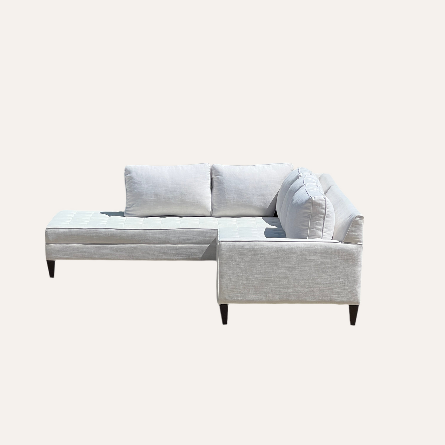 Z Gallerie Tufted Mid-Century Sectional – White Fabric Sofa | Reclaimed Furniture Haus