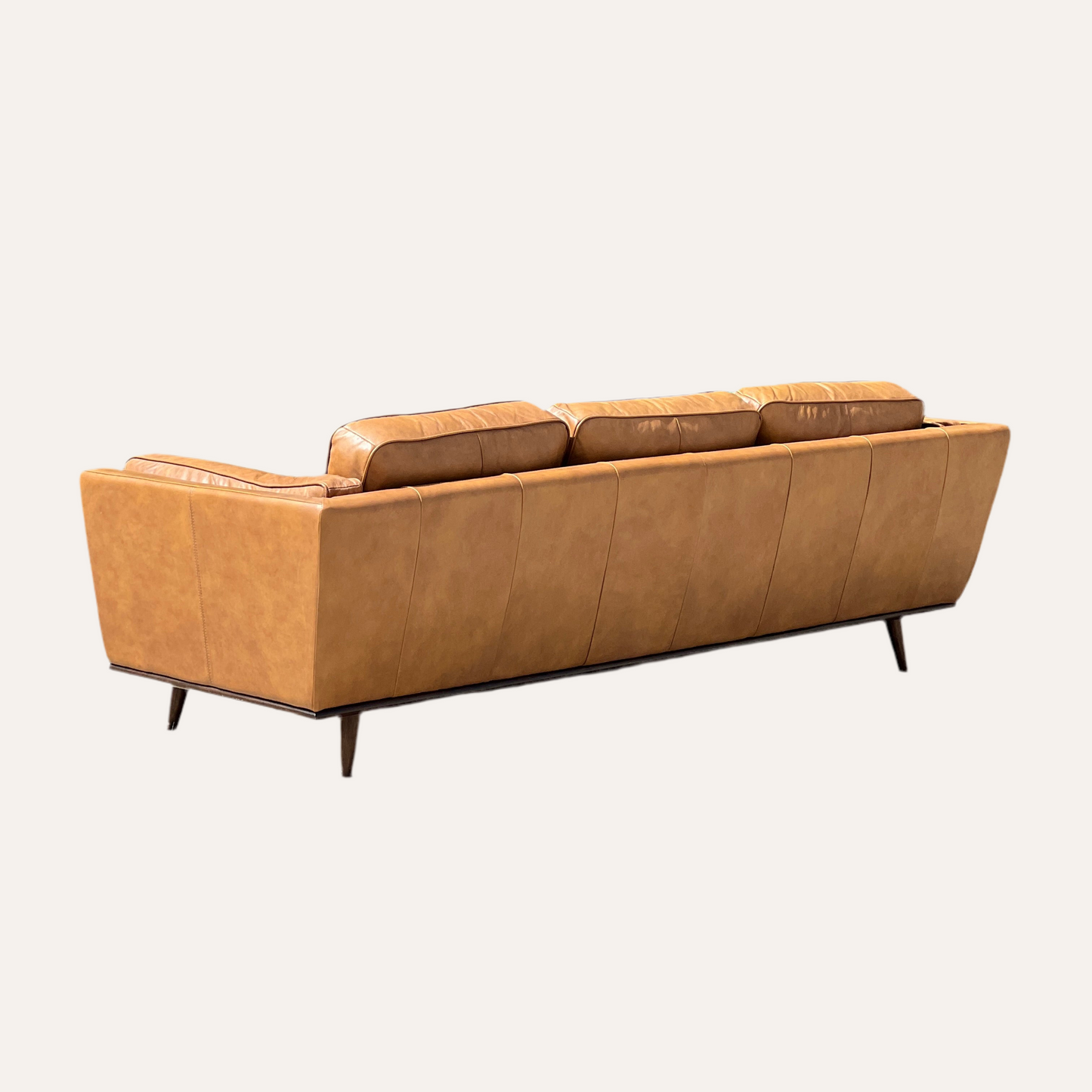 West Elm Zander/Article Timber Leather Sofa Dupe Midcentury Modern | Used Condition | Reclaimed Furniture Haus