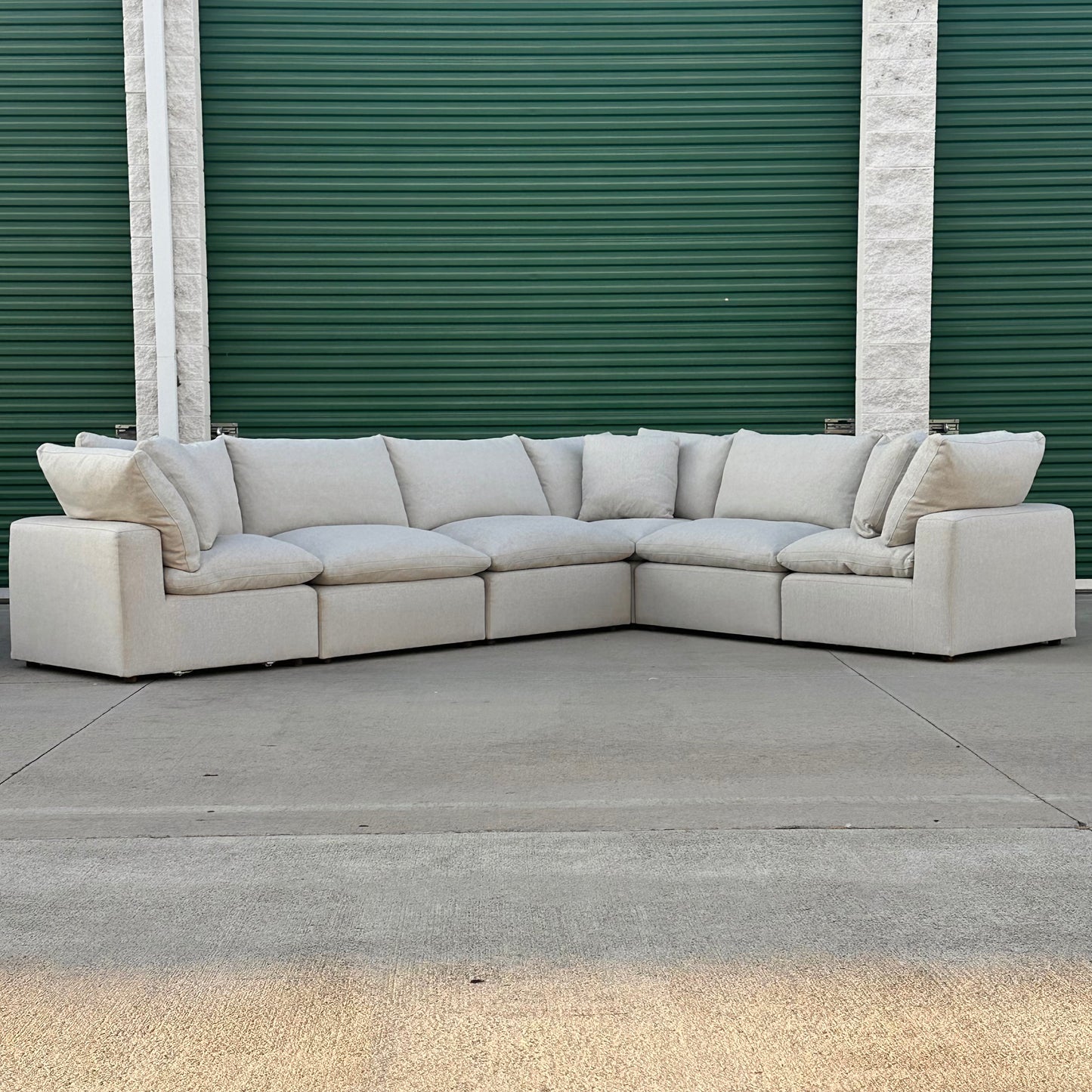 $2,500 Delivered | Bassett Furniture Envelope 6PC Modular Down Filled Beige Sectional