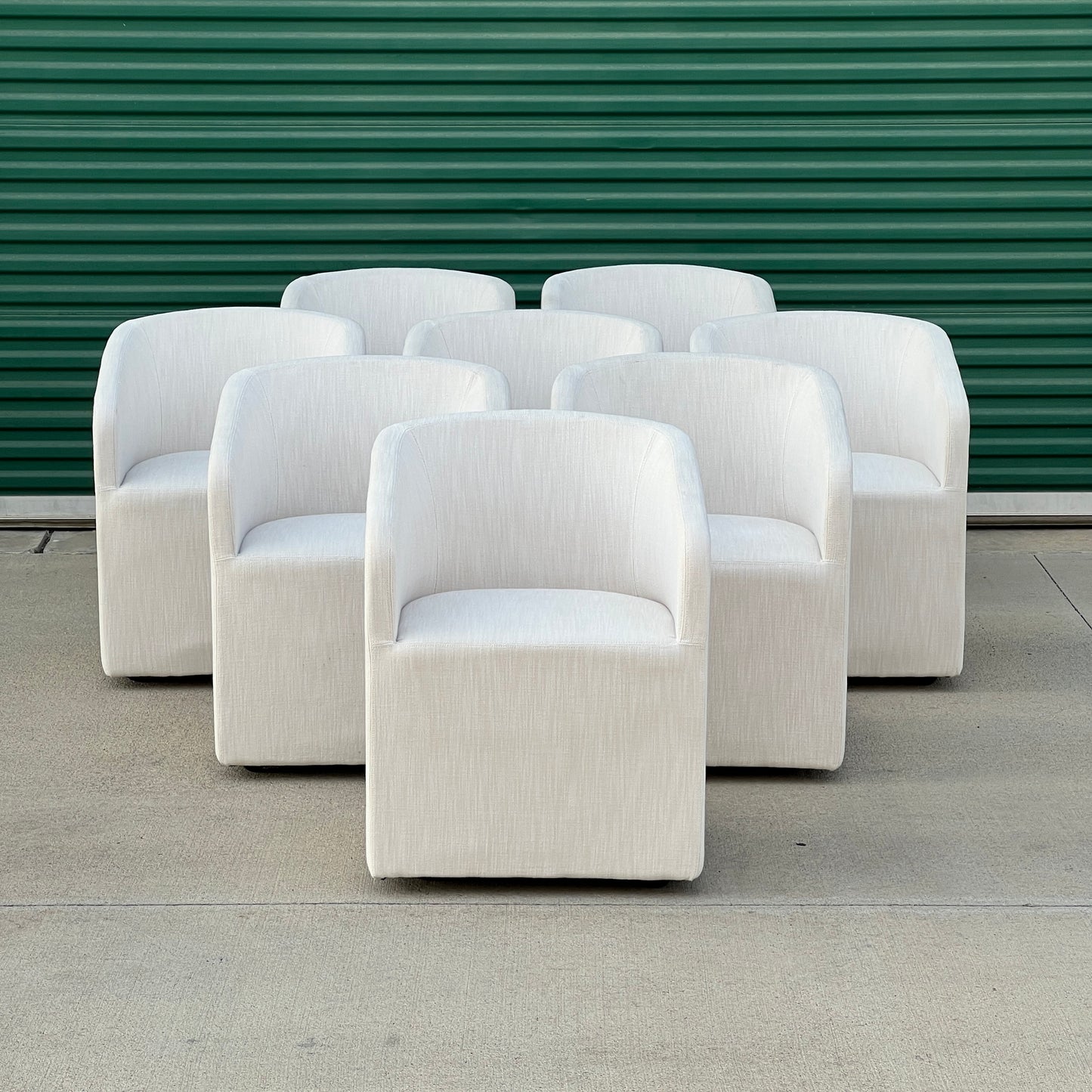 $3,200 Delivered LA/OC | RH Restoration Hardware Ellison Barrelback Slope Arm Fabric Dinning Chairs (8)