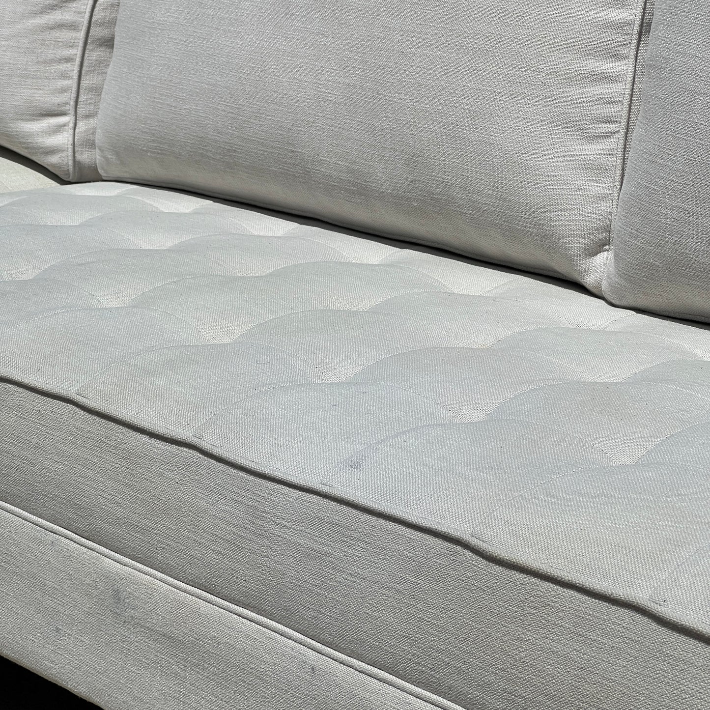 Z Gallerie Tufted Mid-Century Sectional – White Fabric Sofa | Reclaimed Furniture Haus