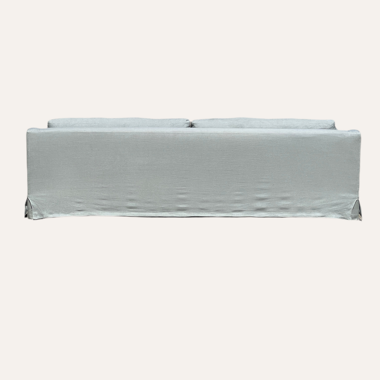 Restoration Hardware 9’ Slipcovered Sofa – Classic Depth in Light Gray Belgian Linen