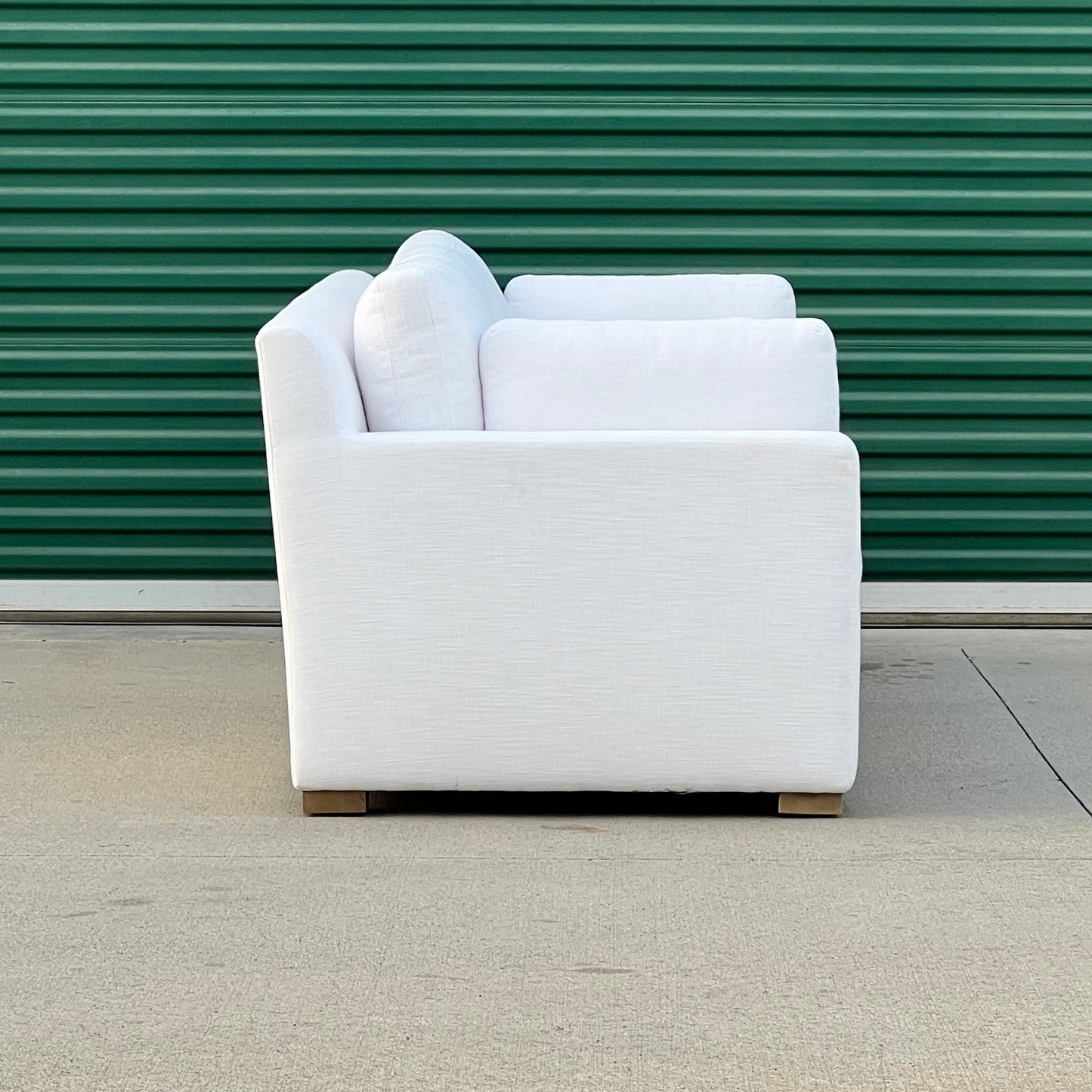 RH Restoration Hardware Track Arm Belgian Bench-Cushion 8’ Classic Sofa | Costa Mesa