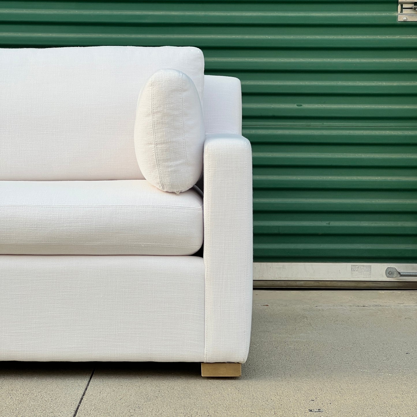 RH Restoration Hardware Track Arm Belgian Bench-Cushion 8’ Classic Sofa | Costa Mesa