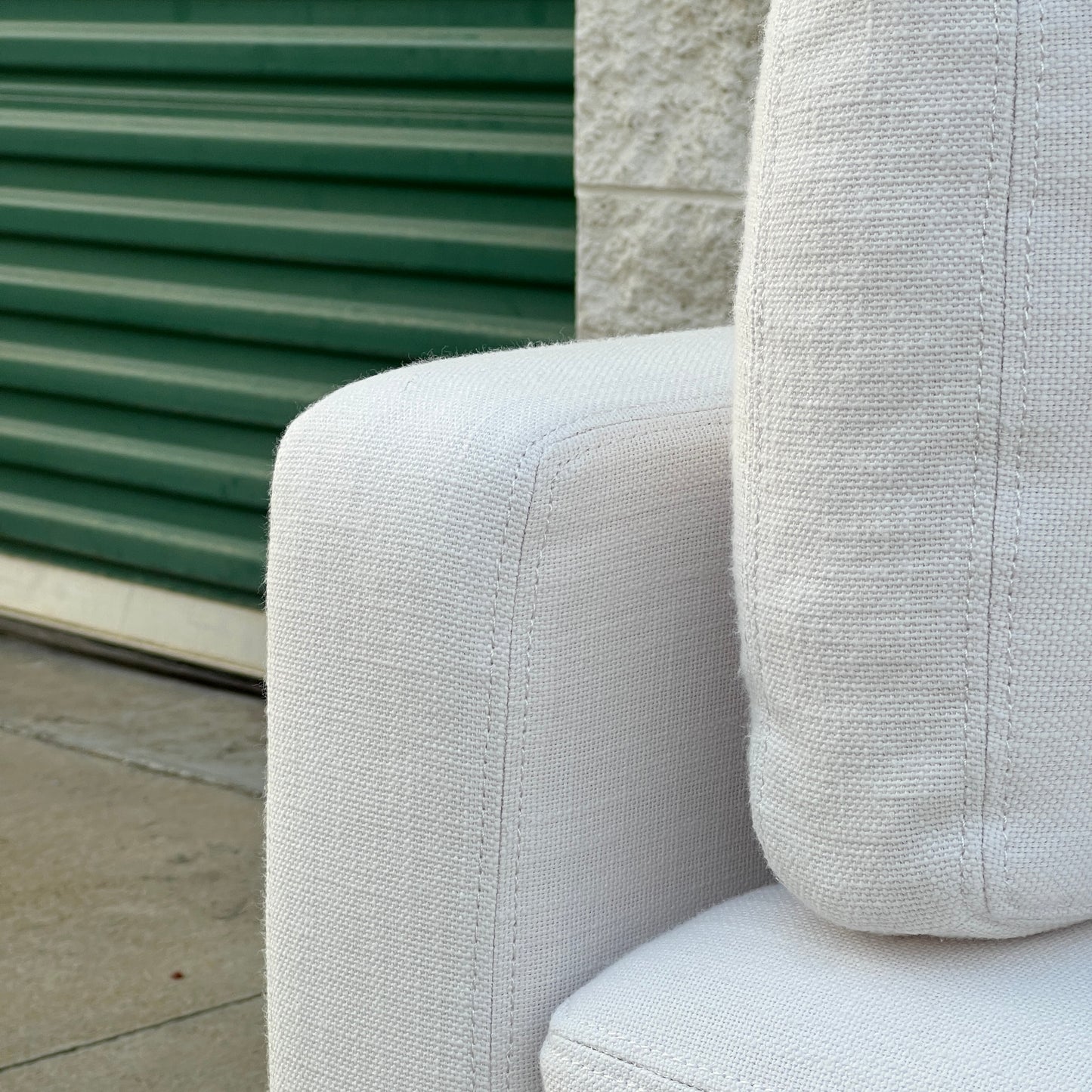 RH Restoration Hardware Track Arm Belgian Bench-Cushion 8’ Classic Sofa | Costa Mesa