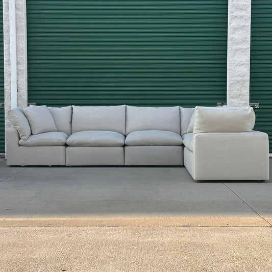 $2,500 Delivered | Bassett Furniture Envelope 6PC Modular Down Filled Beige Sectional