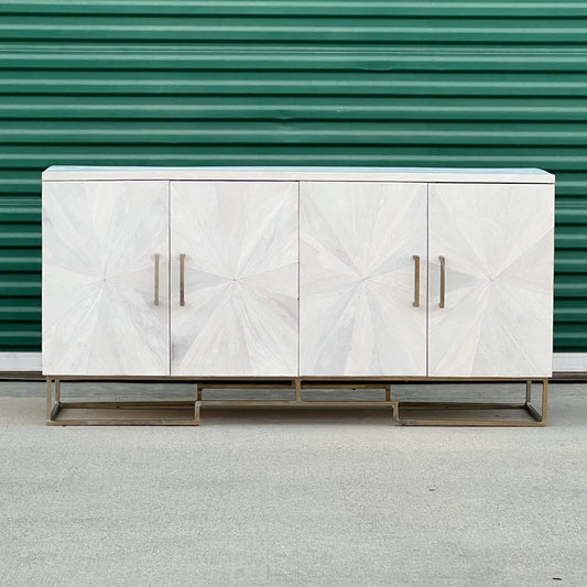 $800 Delivered | Real Wood 60” Bohemian Style Credenza Medal Base