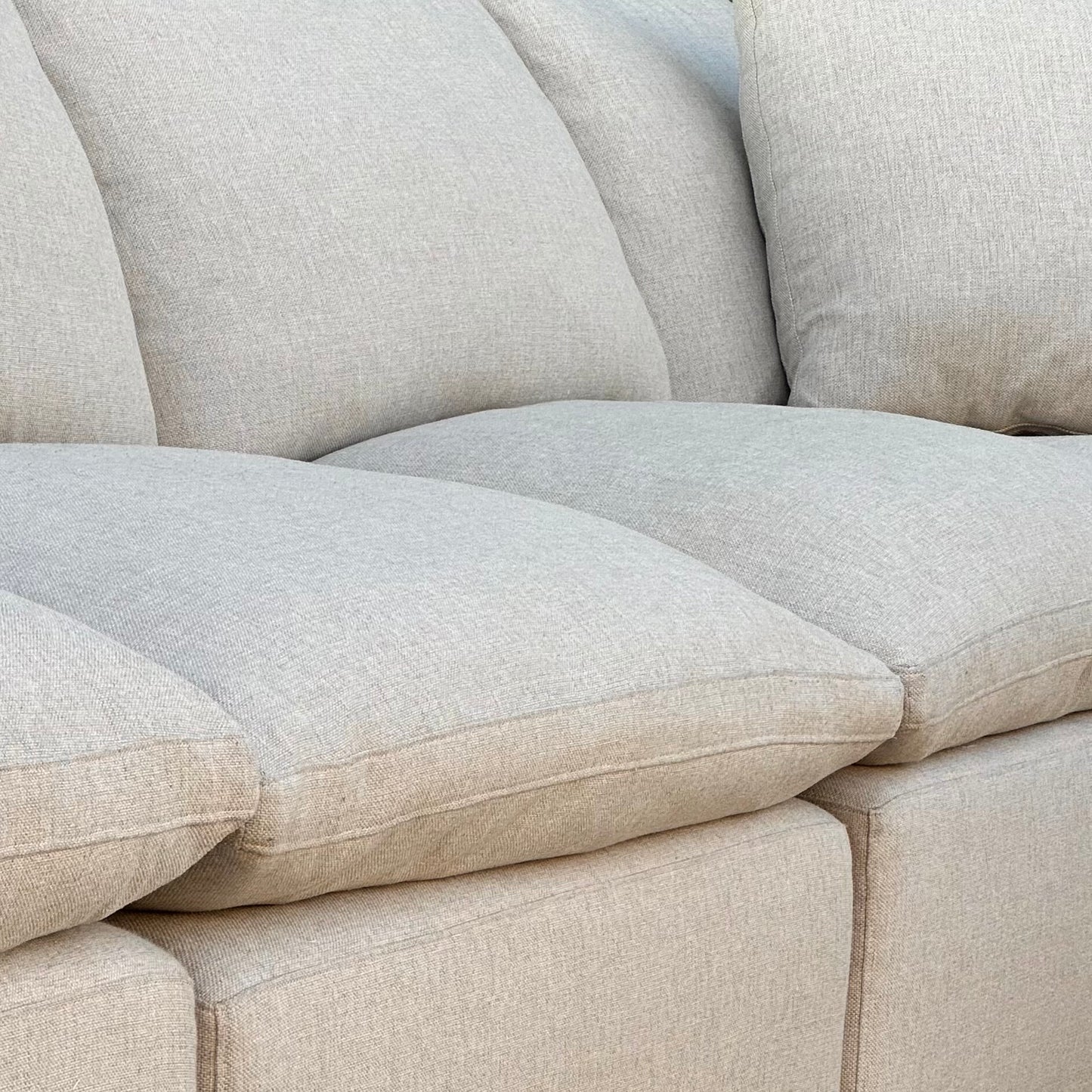 $2,500 Delivered | Bassett Furniture Envelope 6PC Modular Down Filled Beige Sectional