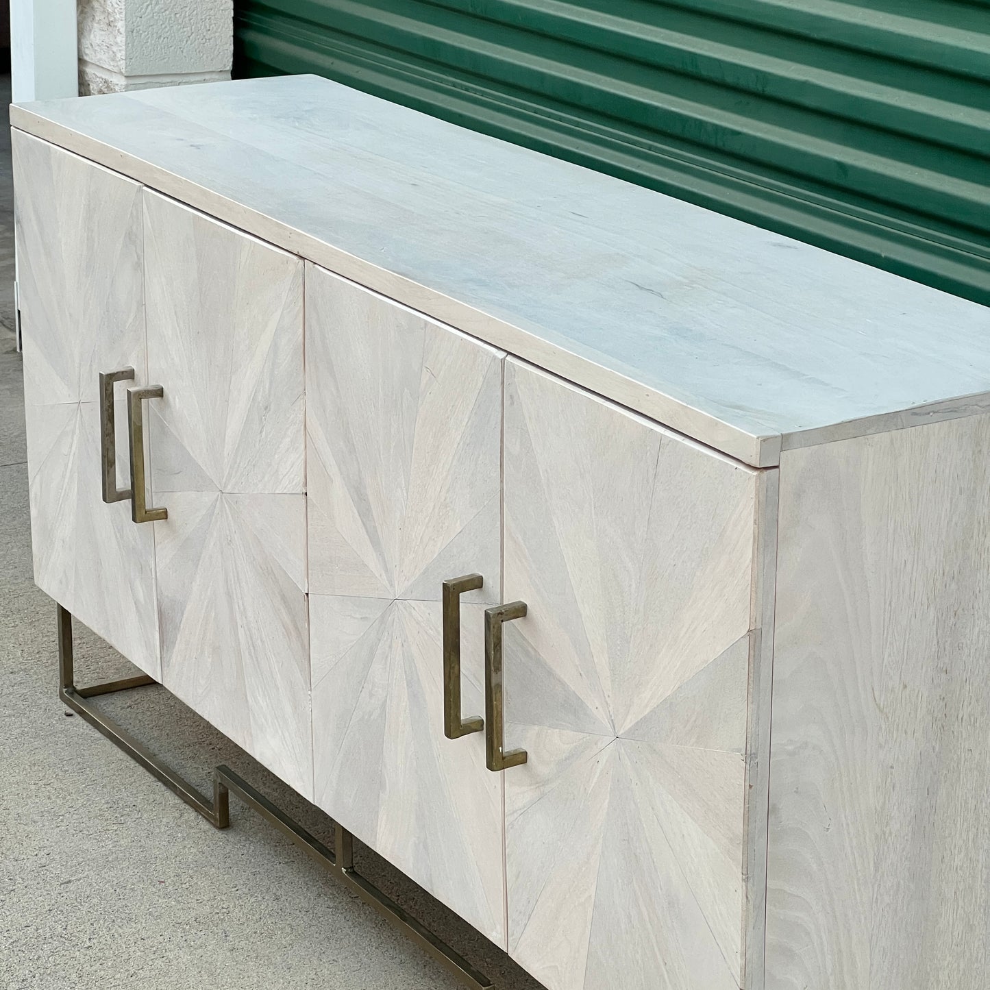 $800 Delivered | Real Wood 60” Bohemian Style Credenza Medal Base