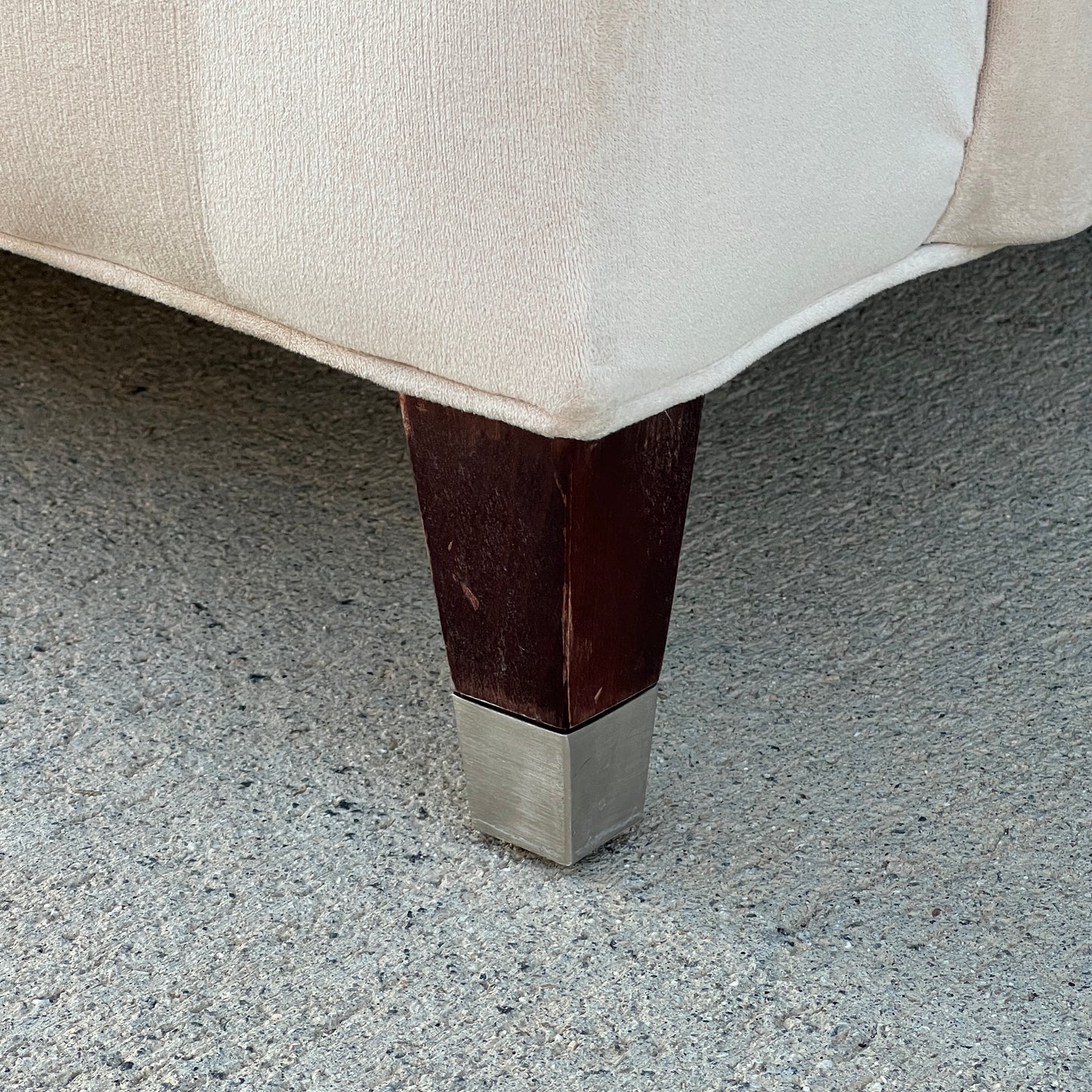 $750 Delivered | Room & Board Loring 89” Sofa Beige Velvet Fabric