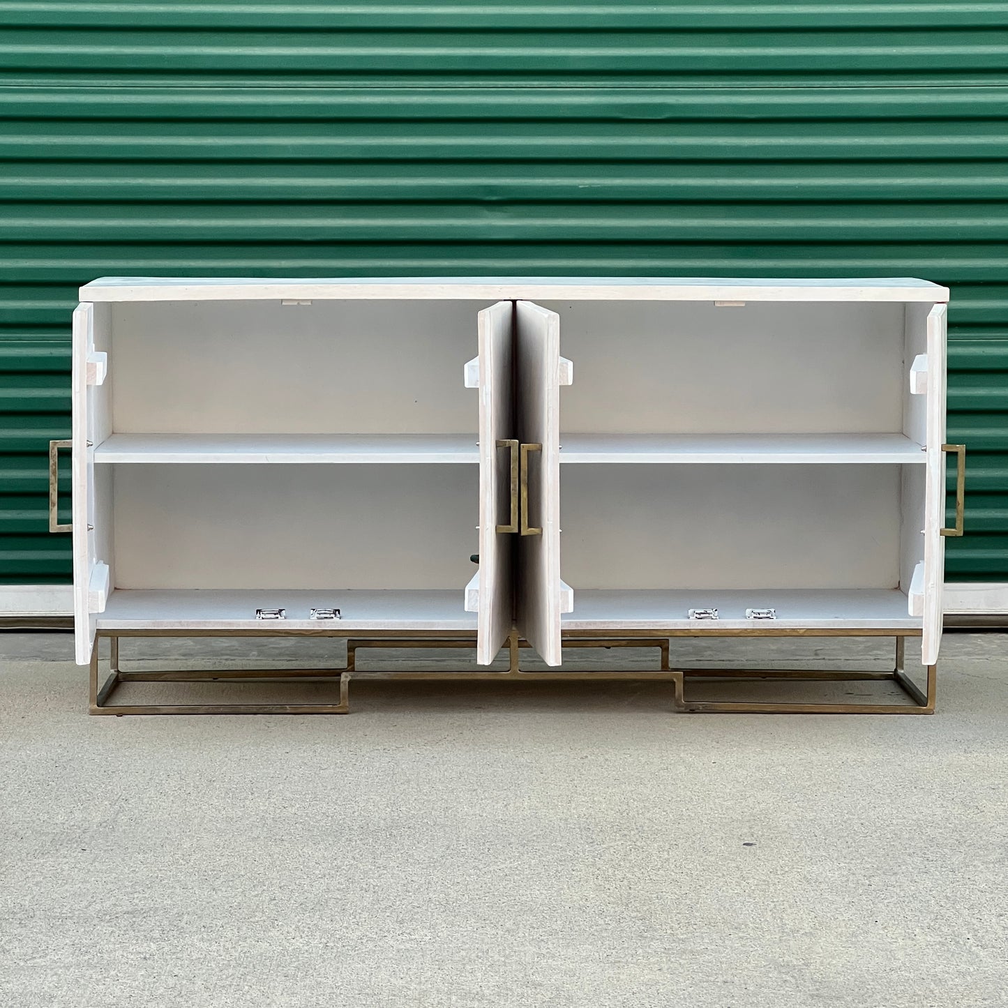 $800 Delivered | Real Wood 60” Bohemian Style Credenza Medal Base