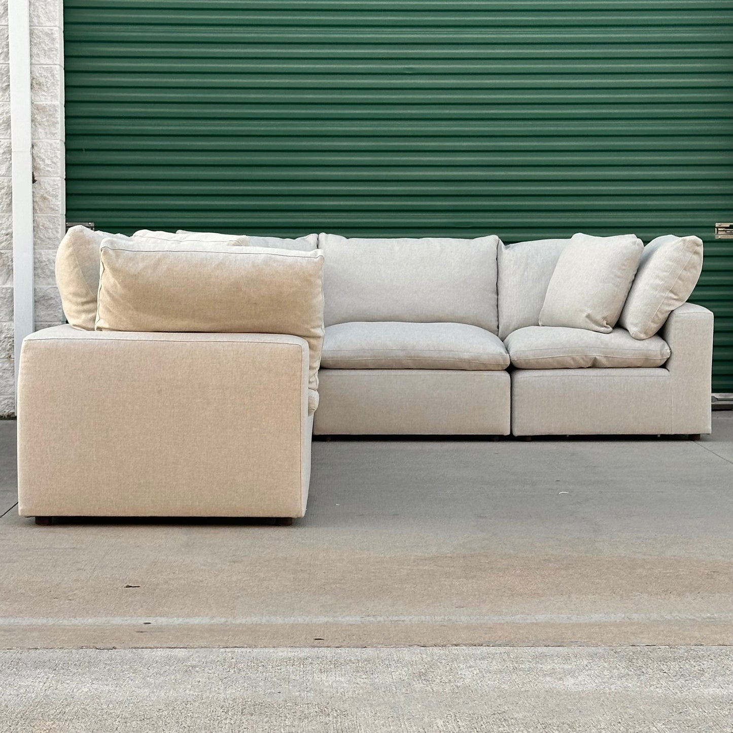 $2,500 Delivered | Bassett Furniture Envelope 6PC Modular Down Filled Beige Sectional