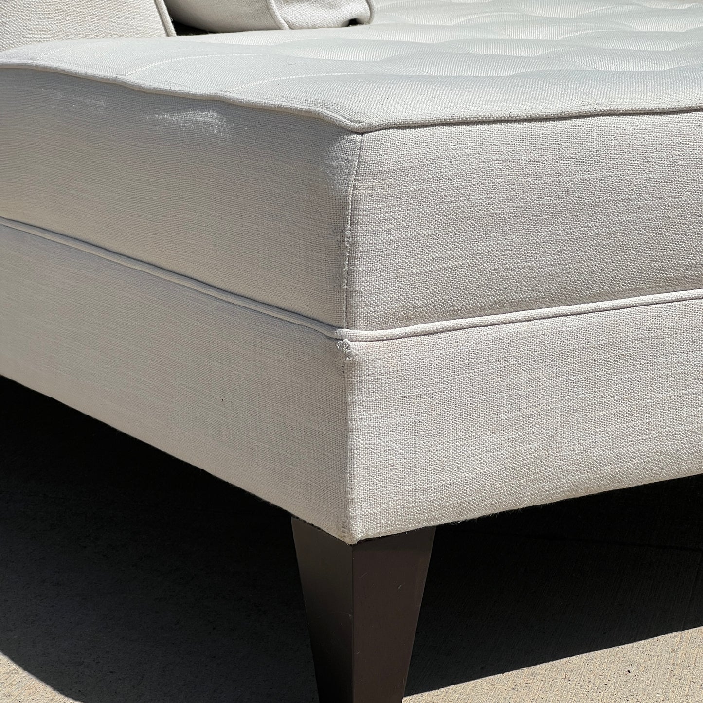 Z Gallerie Tufted Mid-Century Sectional – White Fabric Sofa | Reclaimed Furniture Haus