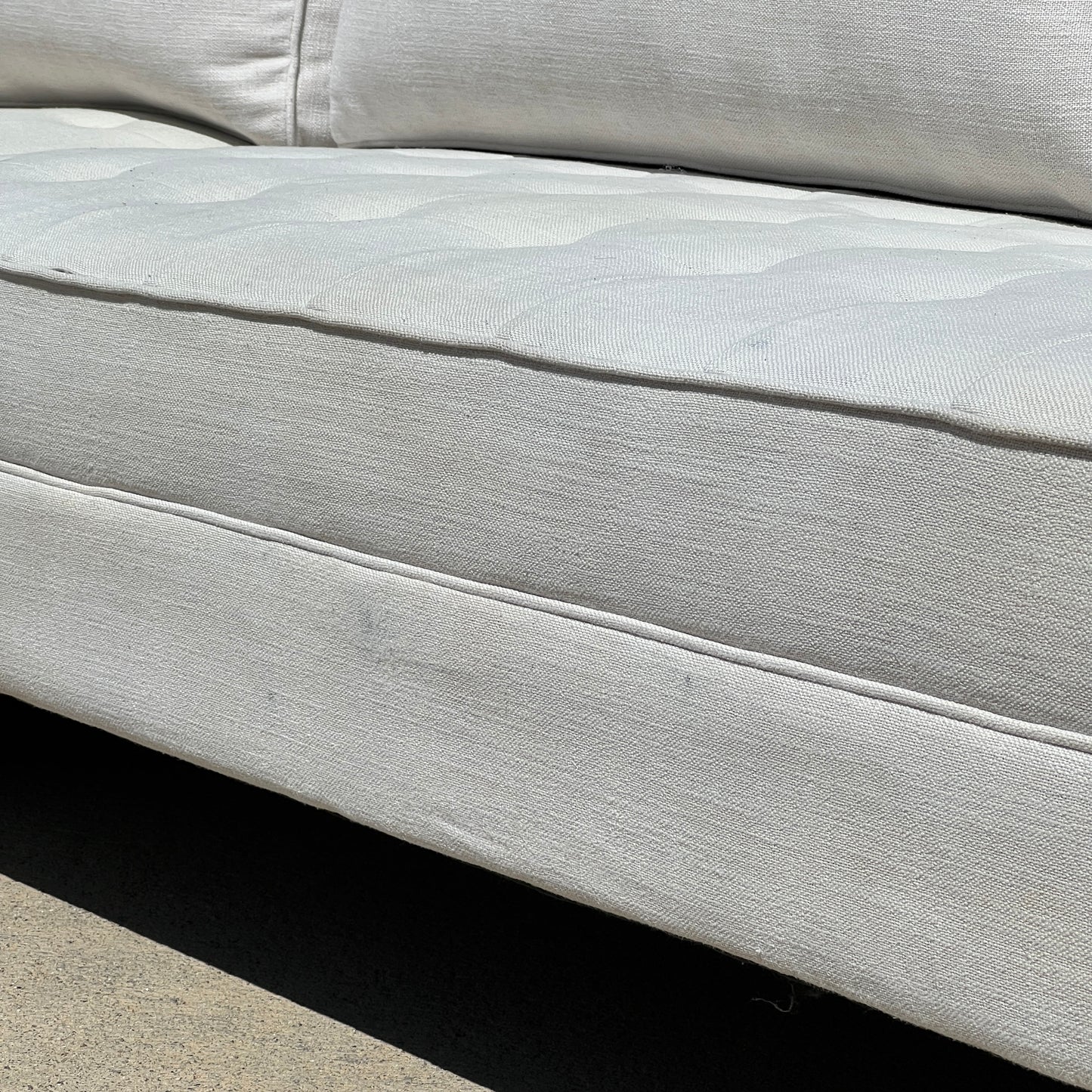 Z Gallerie Tufted Mid-Century Sectional – White Fabric Sofa | Reclaimed Furniture Haus