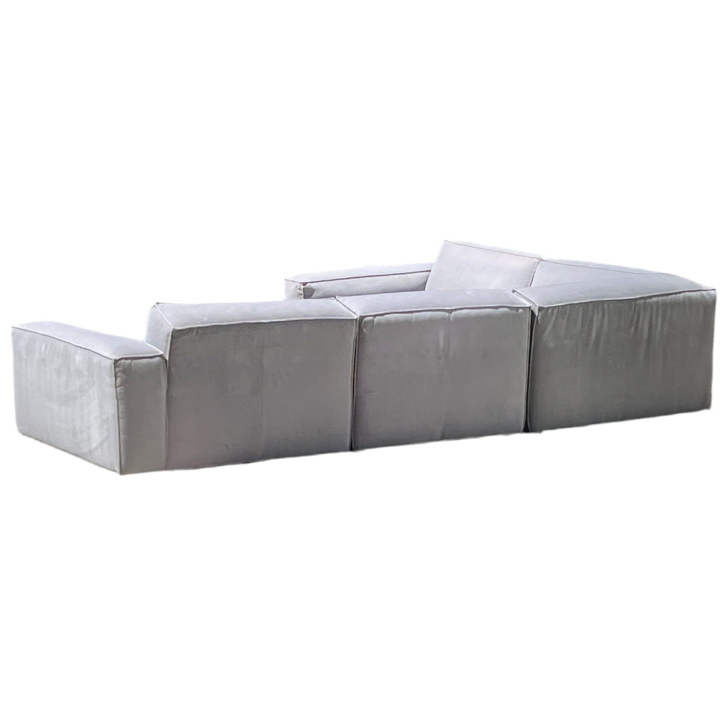 RH Restoration Hardware Como 5 Piece Sectional 100% Linen Velvet Light Gray | Used Condition