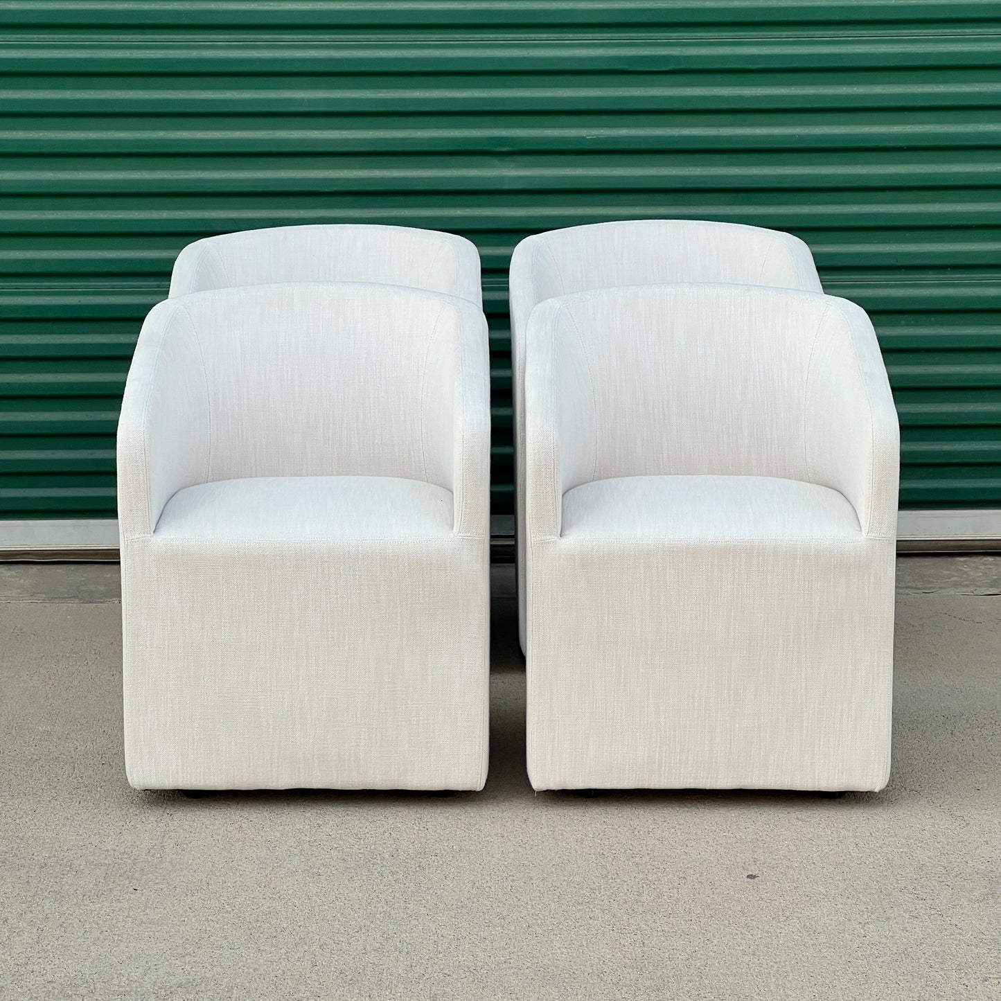 $3,200 Delivered LA/OC | RH Restoration Hardware Ellison Barrelback Slope Arm Fabric Dinning Chairs (8)