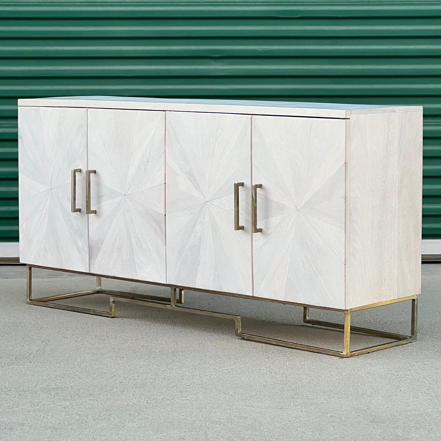 $800 Delivered | Real Wood 60” Bohemian Style Credenza Medal Base