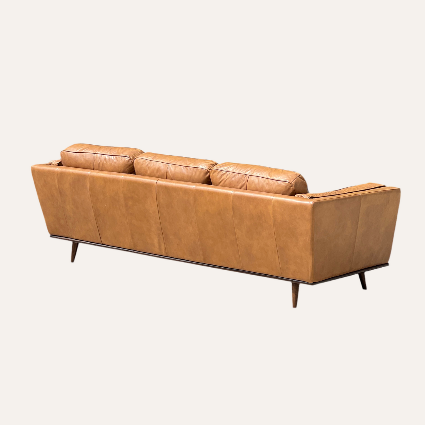 West Elm Zander/Article Timber Leather Sofa Dupe Midcentury Modern | Used Condition | Reclaimed Furniture Haus