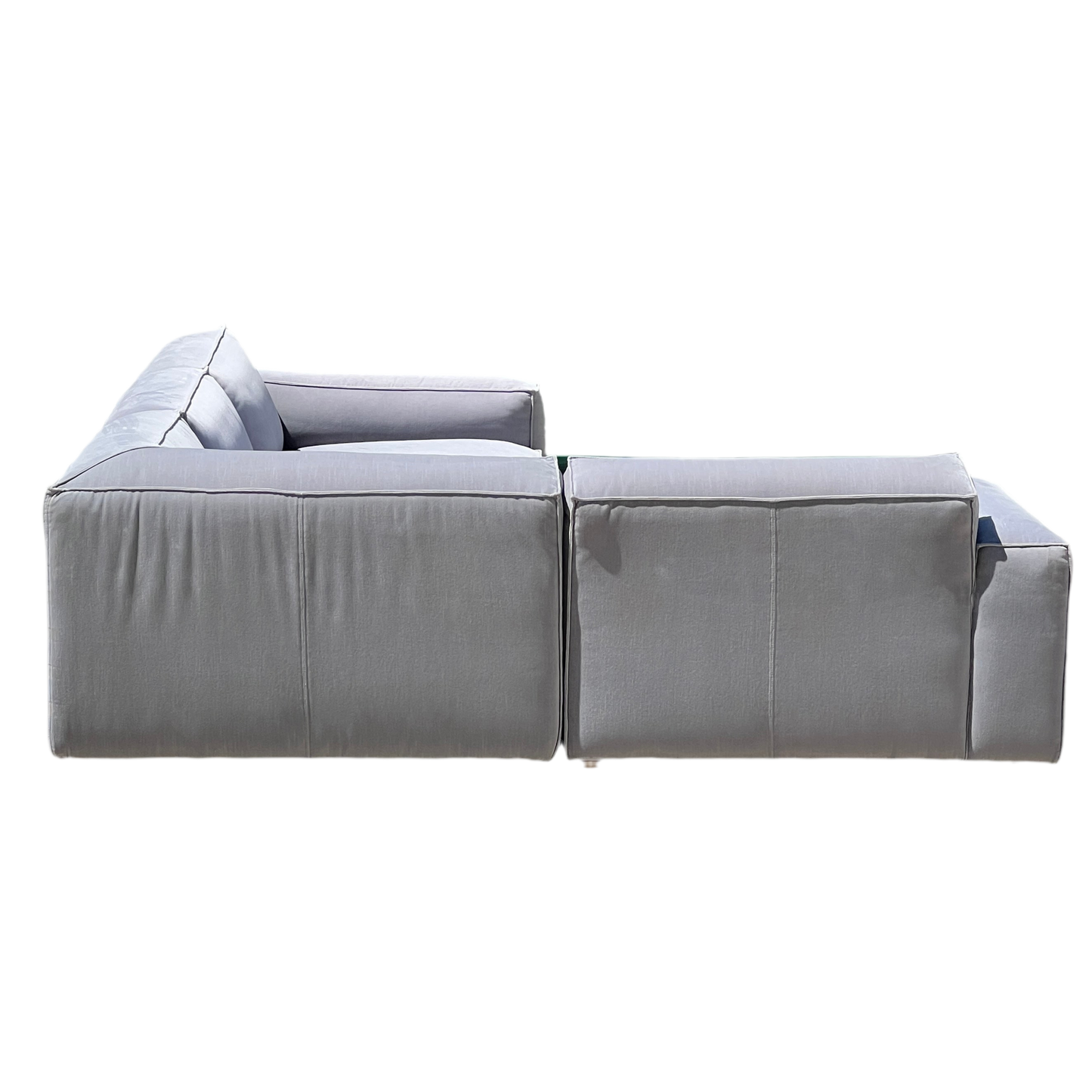 RH Restoration Hardware Como 5 Piece Sectional 100% Linen Velvet Light Gray | Used Condition