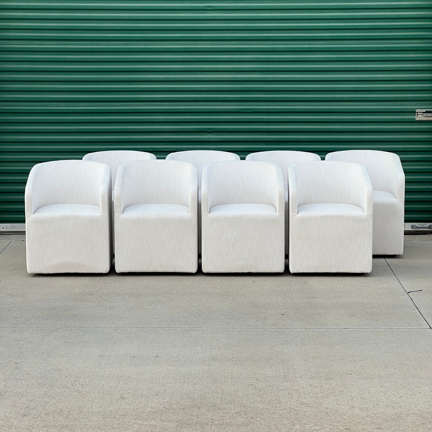 $3,200 Delivered LA/OC | RH Restoration Hardware Ellison Barrelback Slope Arm Fabric Dinning Chairs (8)