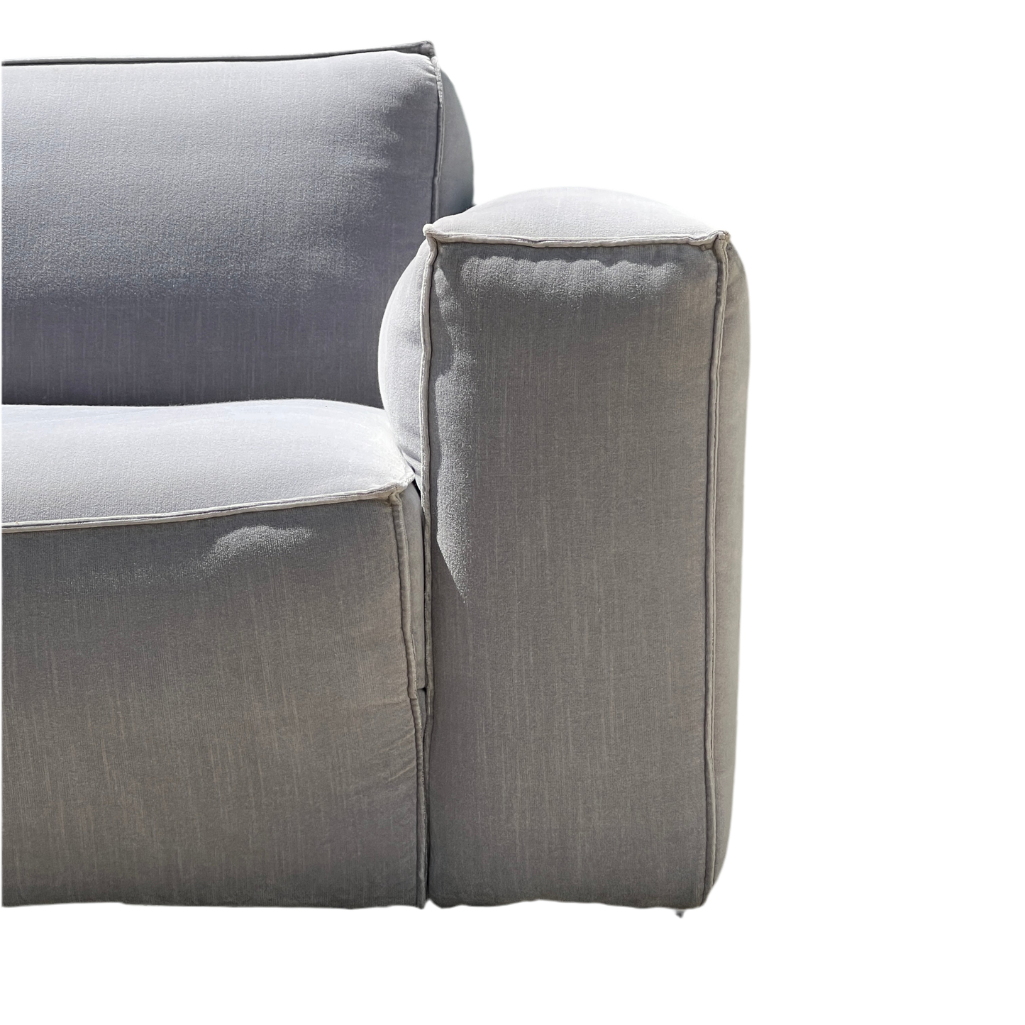 RH Restoration Hardware Como 5 Piece Sectional 100% Linen Velvet Light Gray | Used Condition