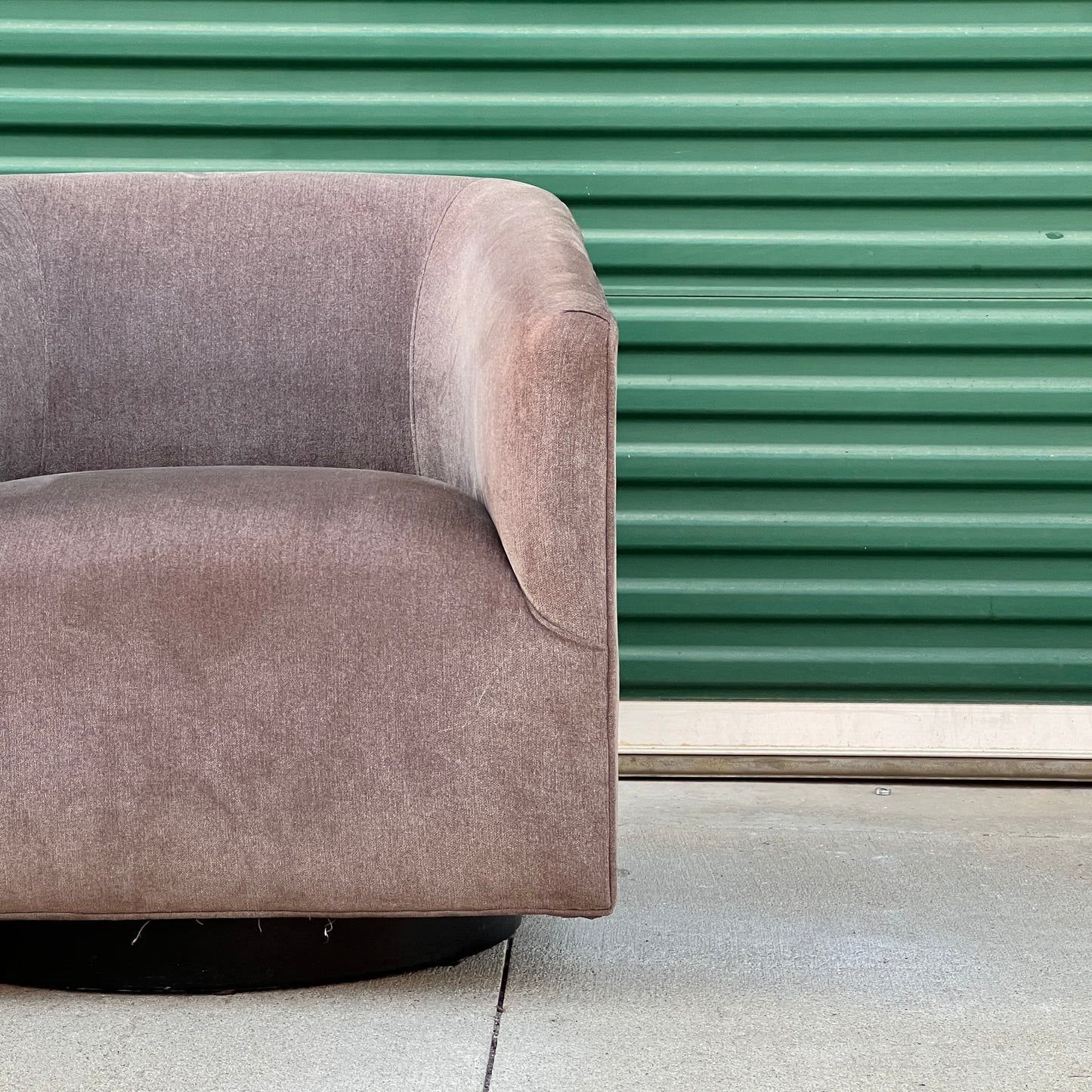 $1,700 Delivered | RH Restoration Hardware Shelter Swivel Chair (2) Graphite Velvet Luxe Depth