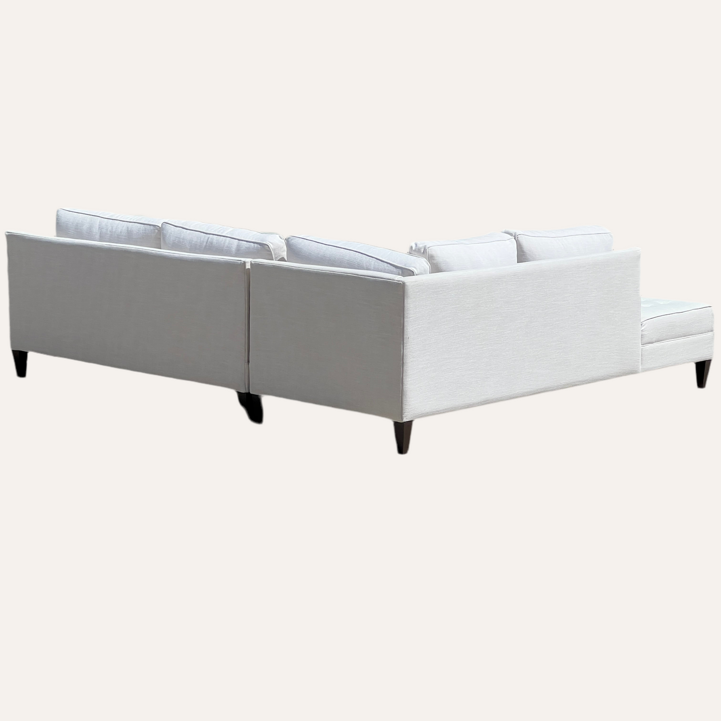 Z Gallerie Tufted Mid-Century Sectional – White Fabric Sofa | Reclaimed Furniture Haus