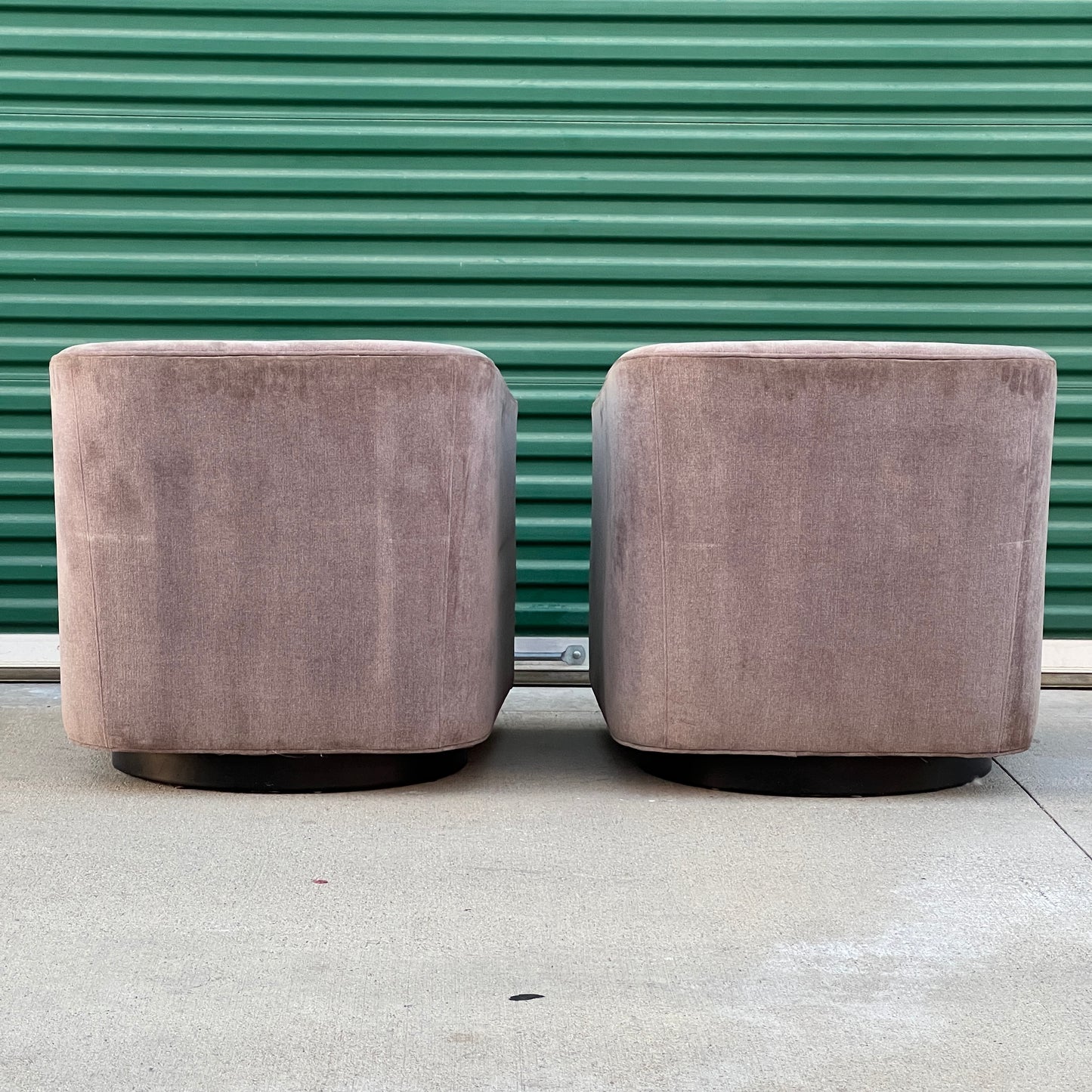 $1,700 Delivered | RH Restoration Hardware Shelter Swivel Chair (2) Graphite Velvet Luxe Depth