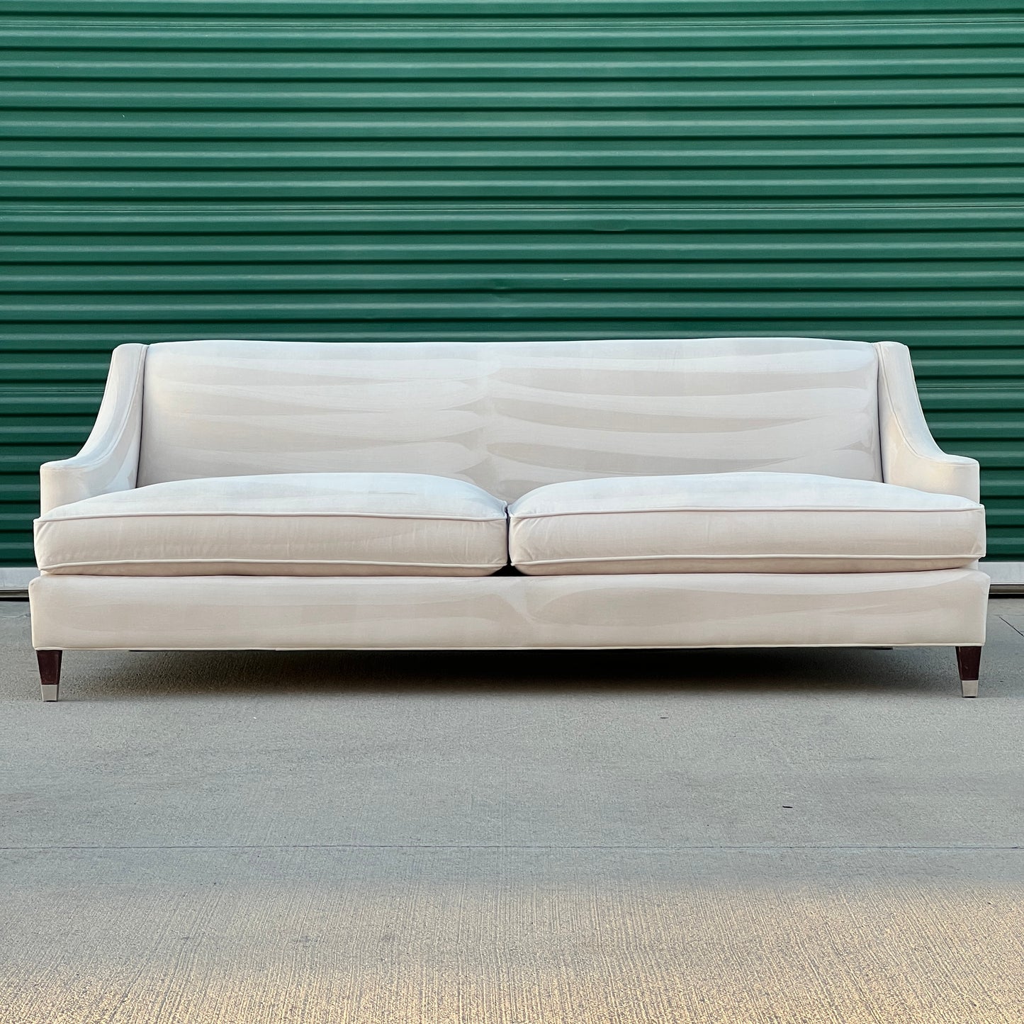 $750 Delivered | Room & Board Loring 89” Sofa Beige Velvet Fabric