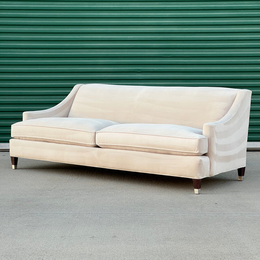 $750 Delivered | Room & Board Loring 89” Sofa Beige Velvet Fabric