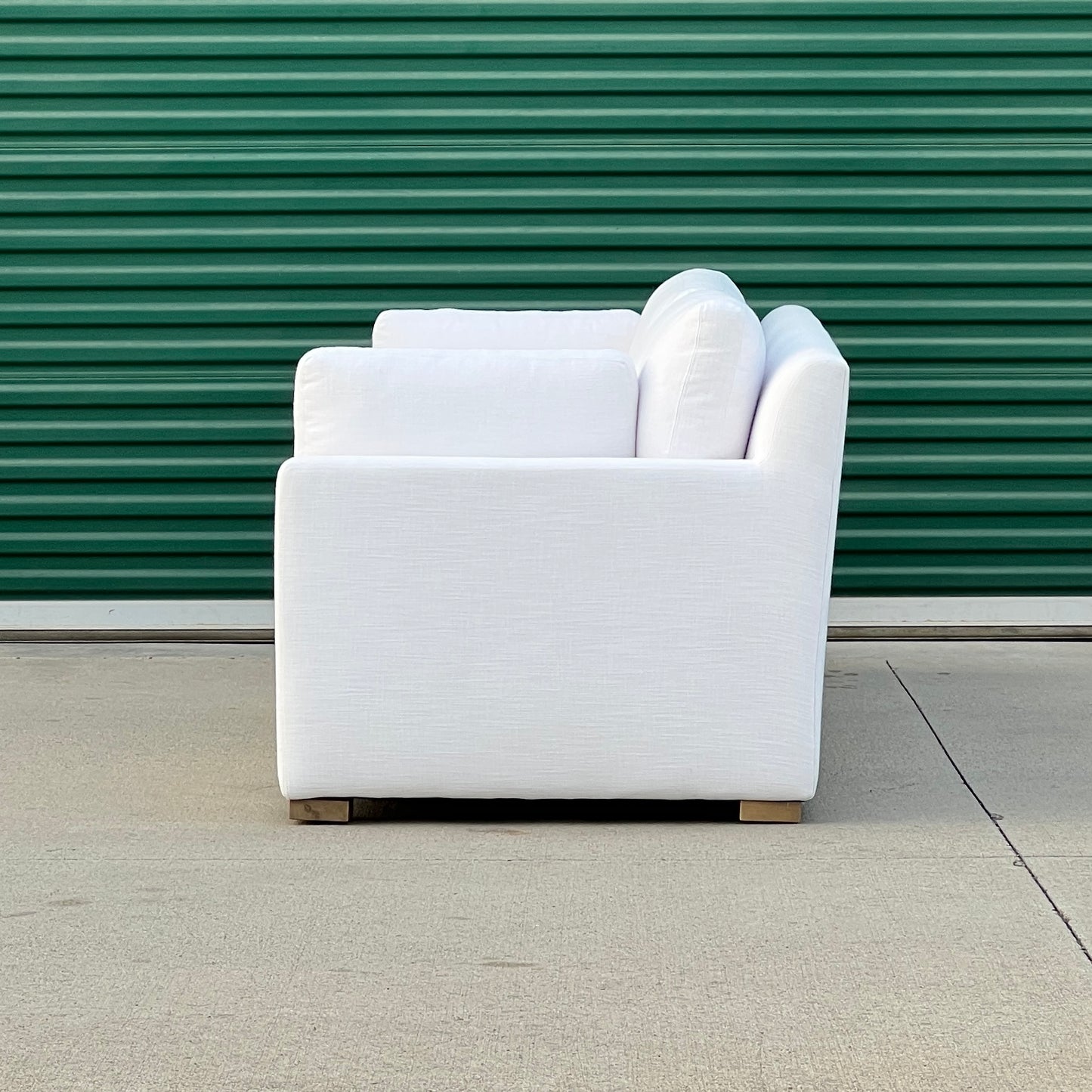 RH Restoration Hardware Track Arm Belgian Bench-Cushion 8’ Classic Sofa | Costa Mesa